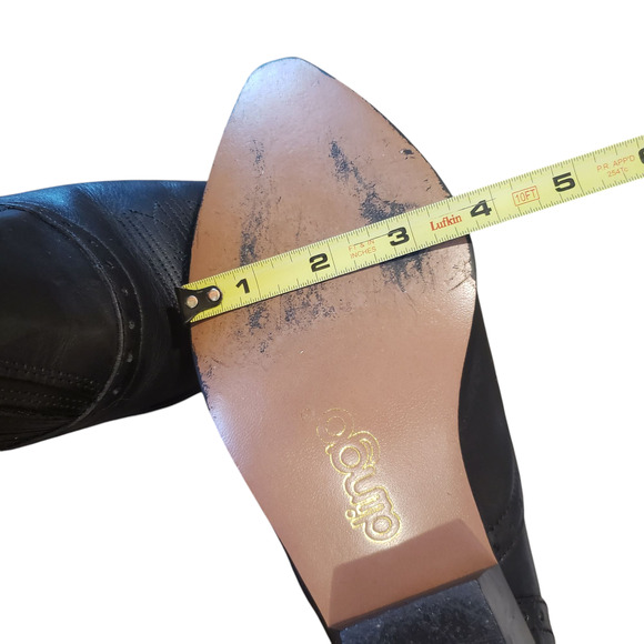 DINGO Black Leather Western Ankle Boots  8W Country Glam Southern Style Western - Picture 7 of 10